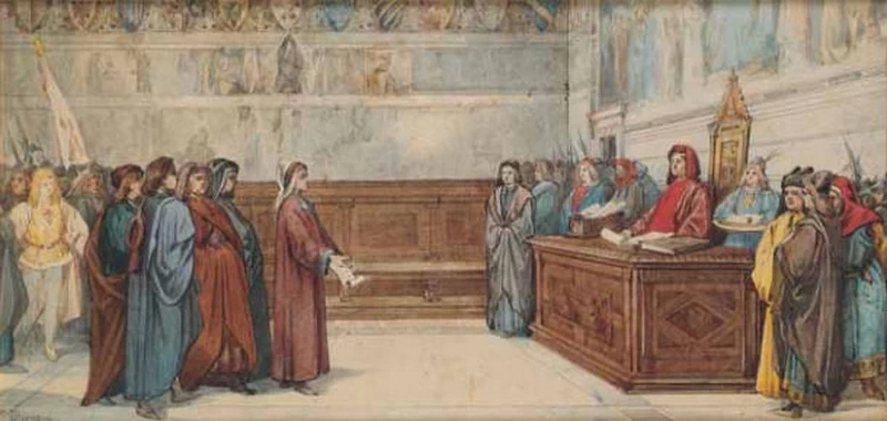 Dante è costretto all'esilio